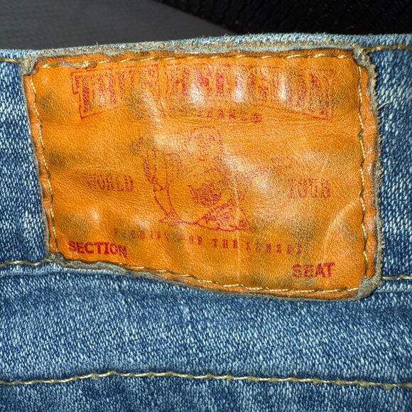 True Religion Womens Skinny Blue Jeans Denim Legging Sz Low 29”W x 30”L W Flaps - Picture 8 of 8